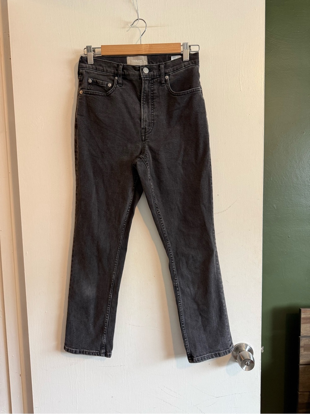 Everlane charcoal wash black / dark gray the original cheeky jeans size 26